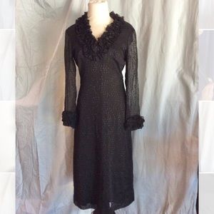 VTG DESIGNER Robert Mulot Lame Ruffle Dress